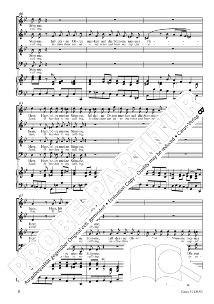 Form the deep, Lord, cried I, Lord, to Thee (Aus der Tiefe rufe ich, Herr, zu dir) 4-Part scores gallery preview page 9
