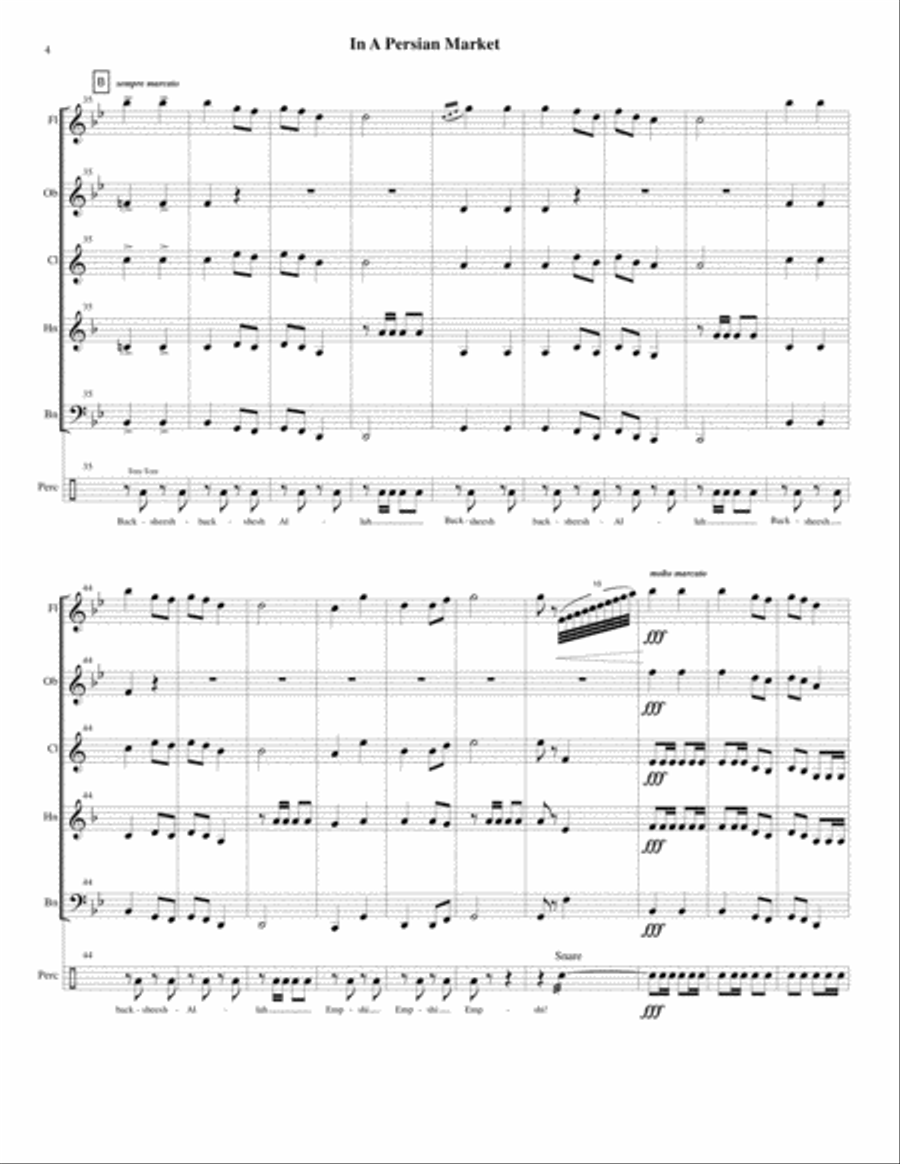 In A Persian Market In A Persian Market Woodwind Quintet scores gallery preview page 5