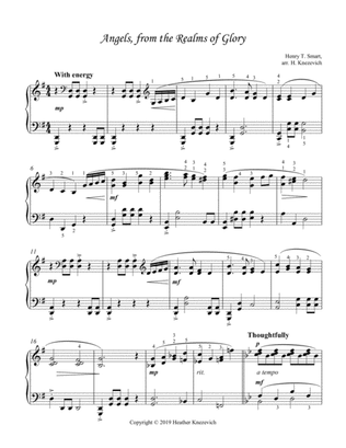 Angels from the Realms of Glory intermediate piano classical style