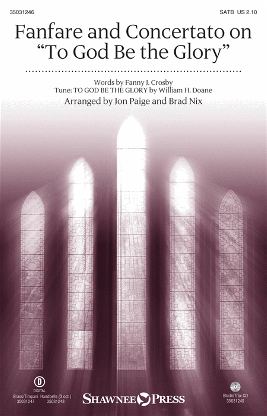Fanfare and Concertato on “To God Be the Glory” 4-Part scores gallery preview page 1