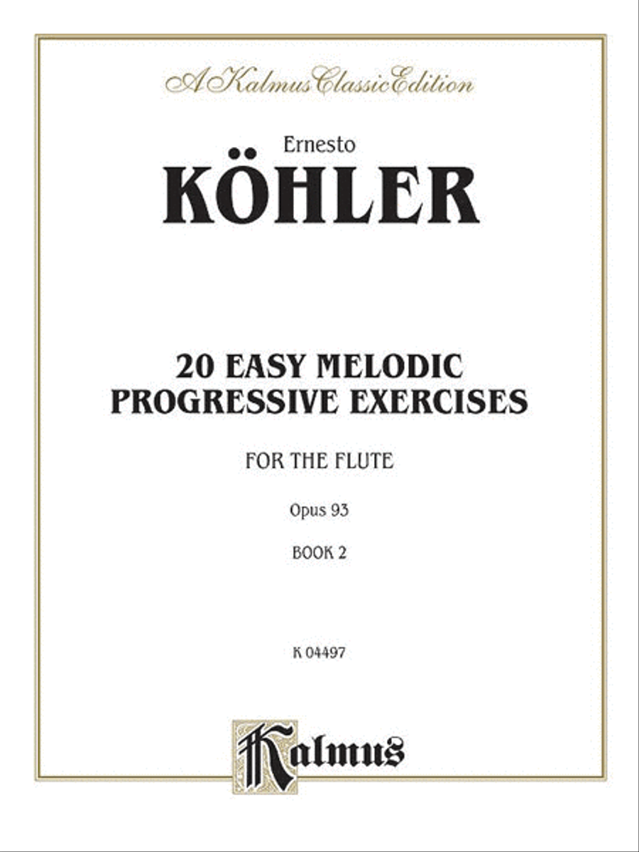 Twenty Easy Melodic Progressive Exercises, Op. 93, Volume 2 Flute scores gallery preview page 1