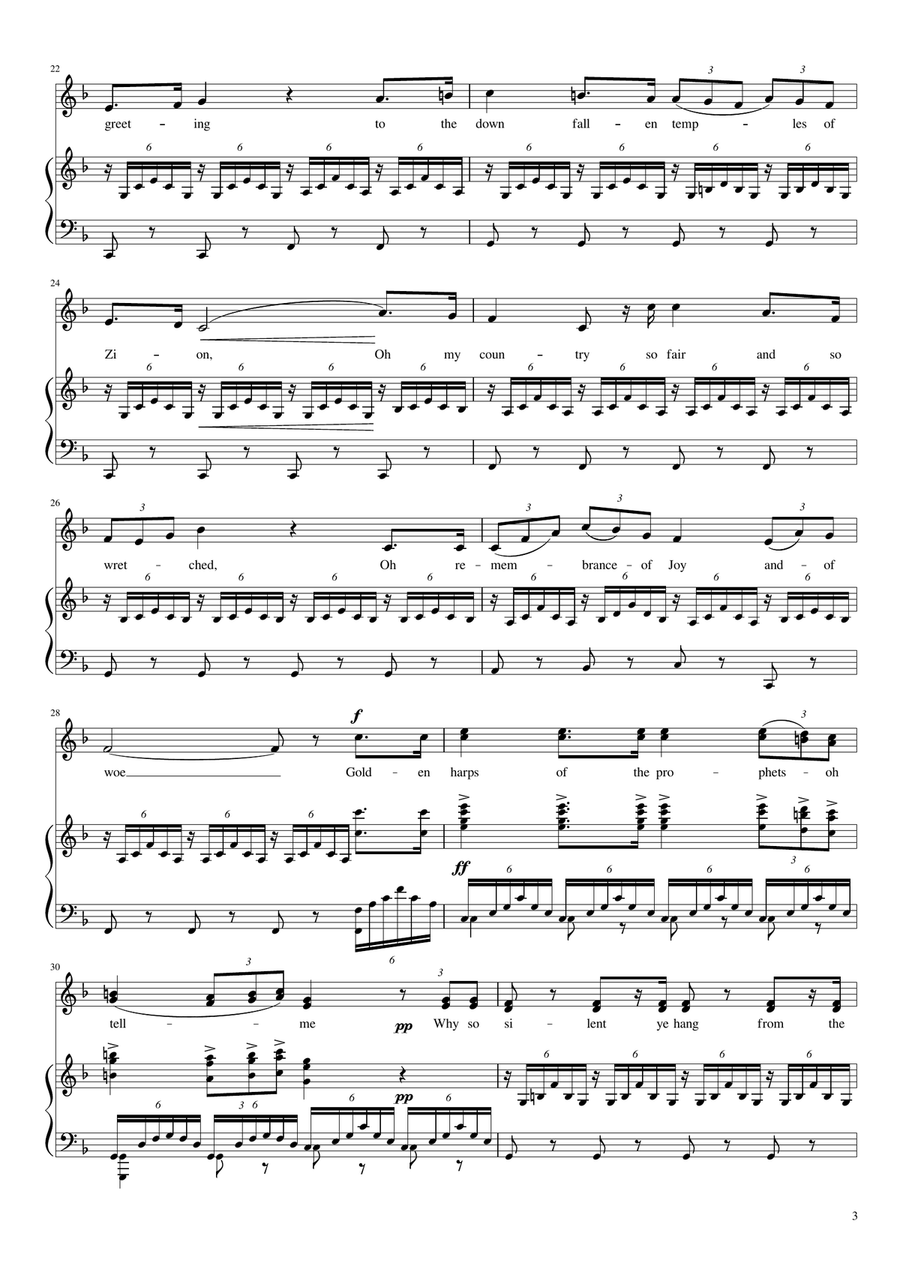 Speed Your Journey - Chorus of Hebrew Slaves (Unison or optional 2 part arrangement) SA scores gallery preview page 3
