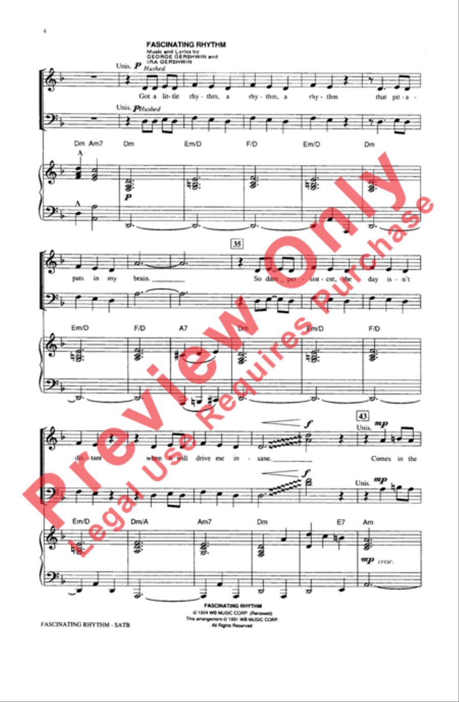 Fascinating Rhythm 4-Part scores gallery preview page 4