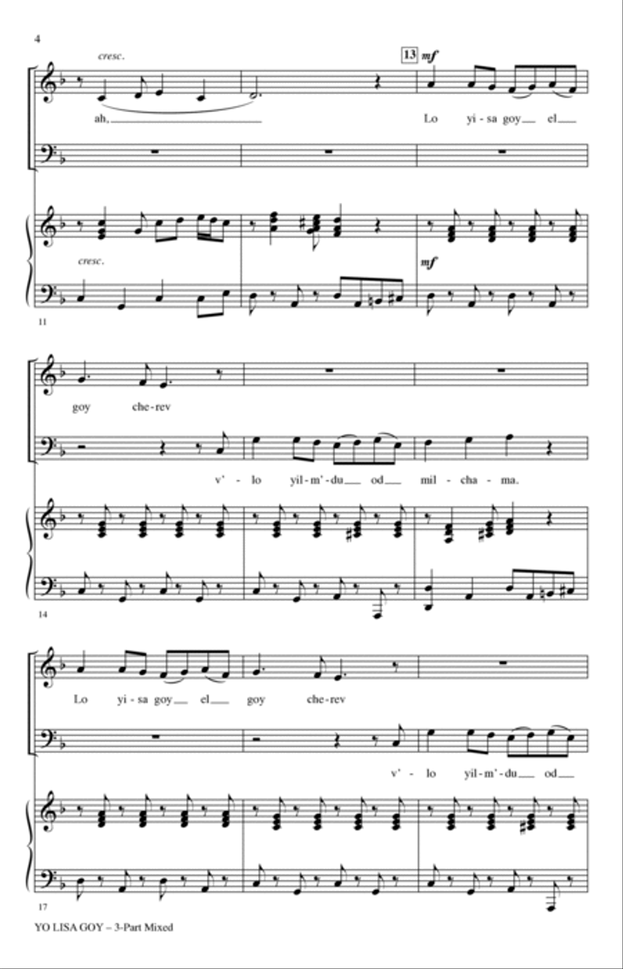 Lo Yisa Goy Lo Yisa Goy 3-Part scores gallery preview page 2