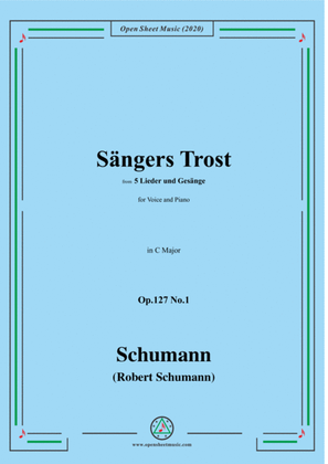 Book cover for Schumann-Sängers Trost Op.127 No.1,in C Major,for Voice and Piano