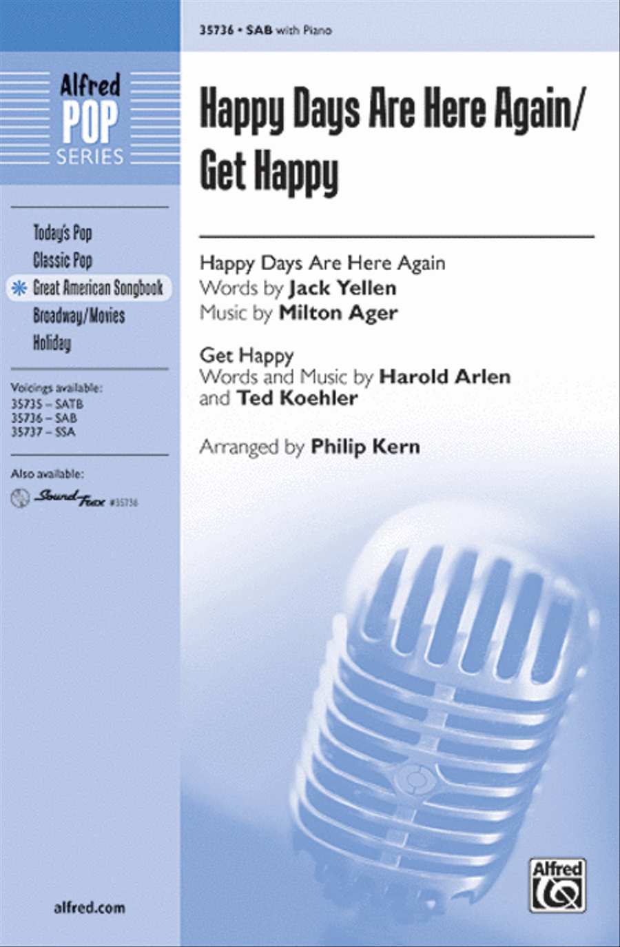 Happy Days Are Here Again / Get Happy 3-Part scores gallery preview page 1