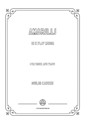 Book cover for Caccini-Amarilli in e flat minor,for voice and piano