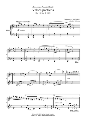 Valses poeticos Op. 10, No. 4 for piano solo