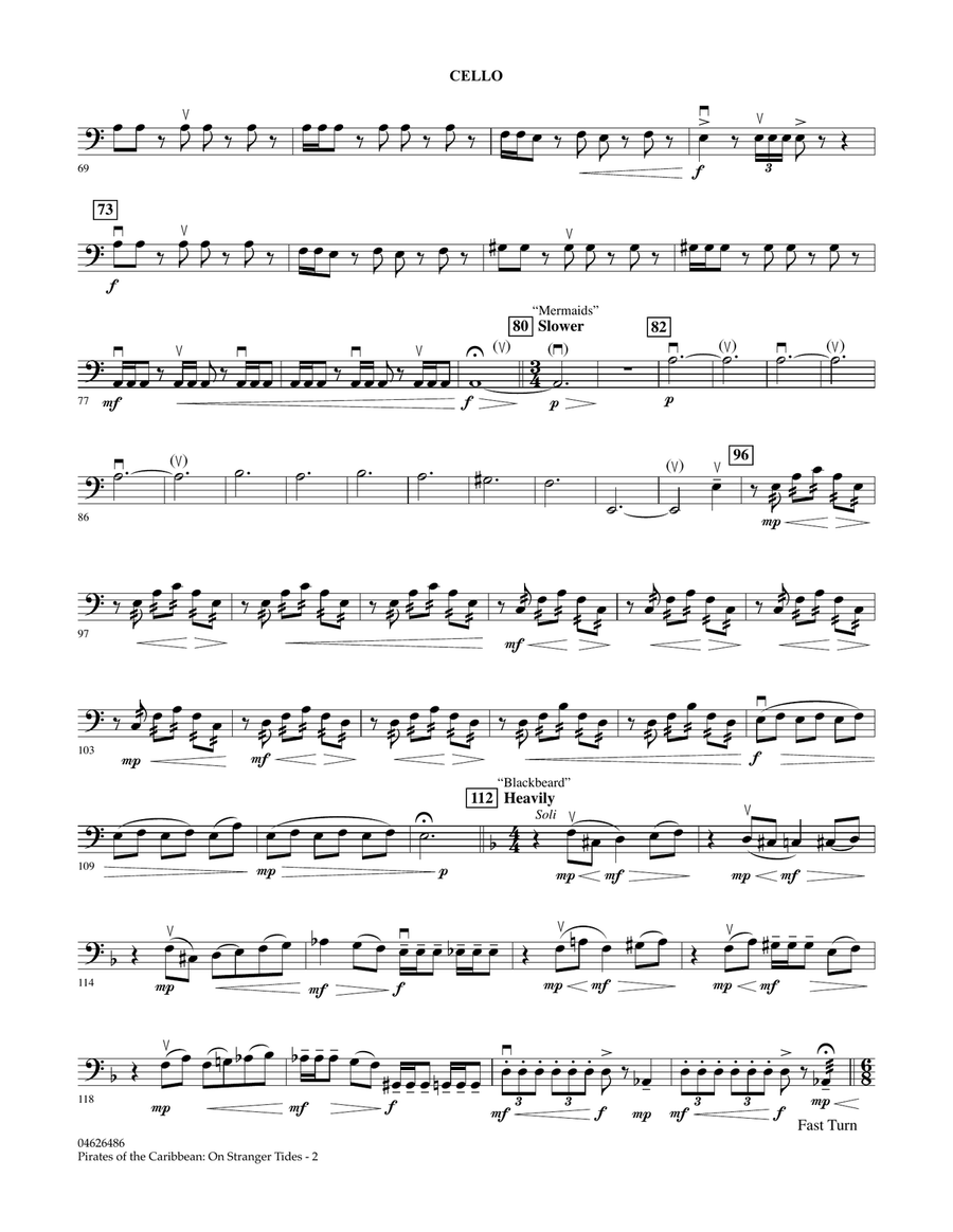 Pirates Of The Caribbean: On Stranger Tides - Cello Orchestra scores gallery preview page 2