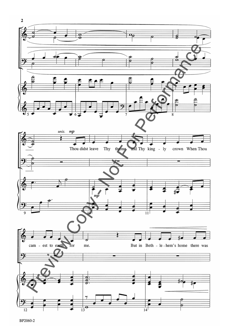 Thou Didst Leave Thy Throne 4-Part scores gallery preview page 3