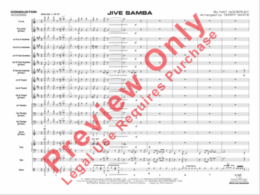 Jive Samba Jazz Ensemble scores gallery preview page 20