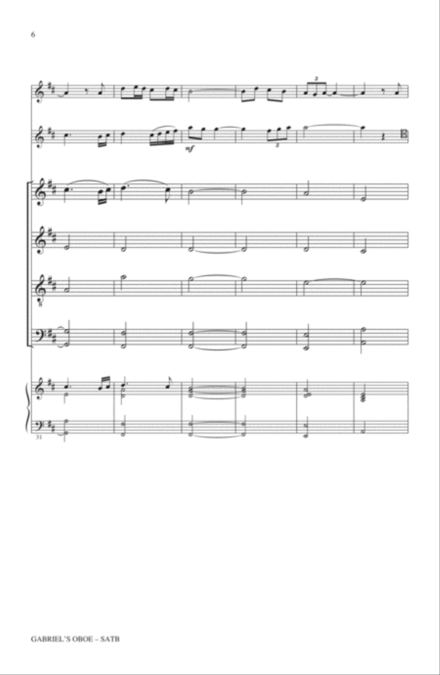 Gabriel's Oboe (from The Mission) (arr. Craig Hella Johnson) 4-Part scores gallery preview page 5