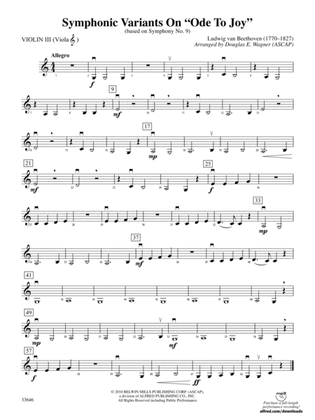 Symphonic Variants on Ode to Joy: 3rd Violin (Viola [TC])