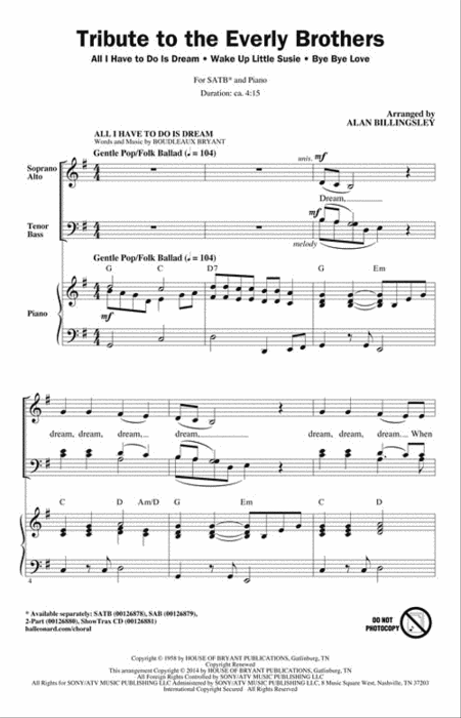 Tribute to the Everly Brothers 4-Part scores gallery preview page 2