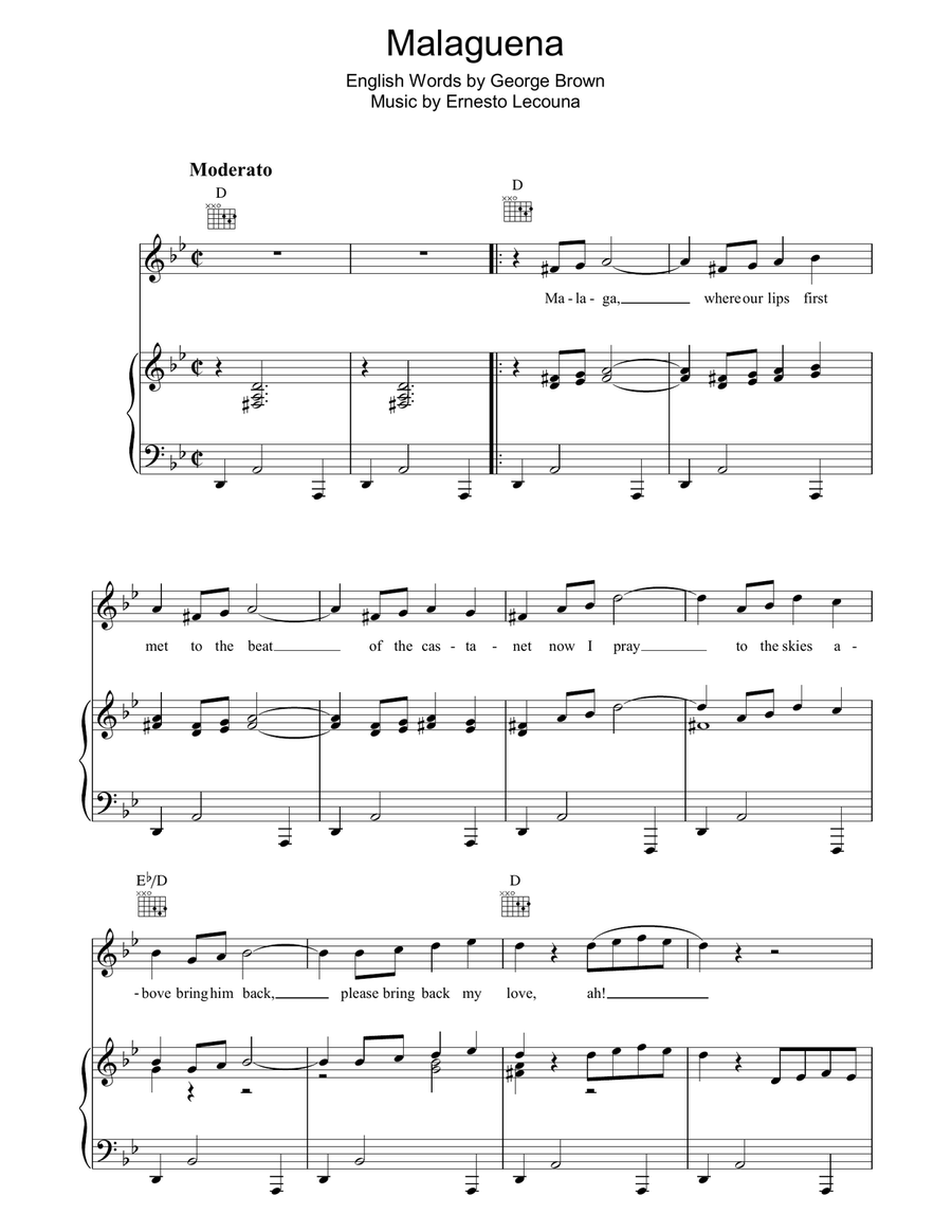 Malaguena Malaguena Acoustic Guitar scores gallery preview page 1