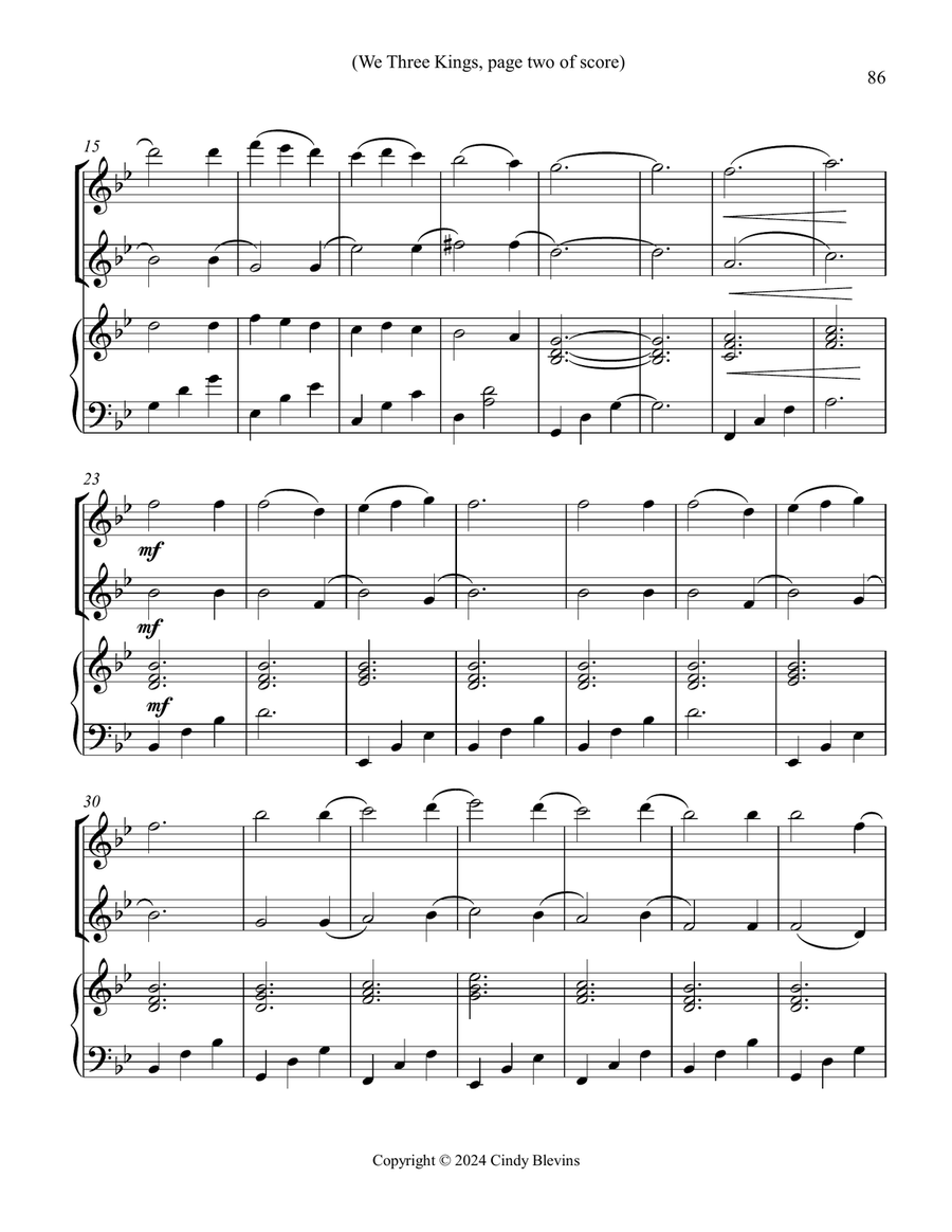 Flute, Oboe and Piano for Christmas, Book 2 (12 arrangements) Woodwind Duet scores gallery preview page 5