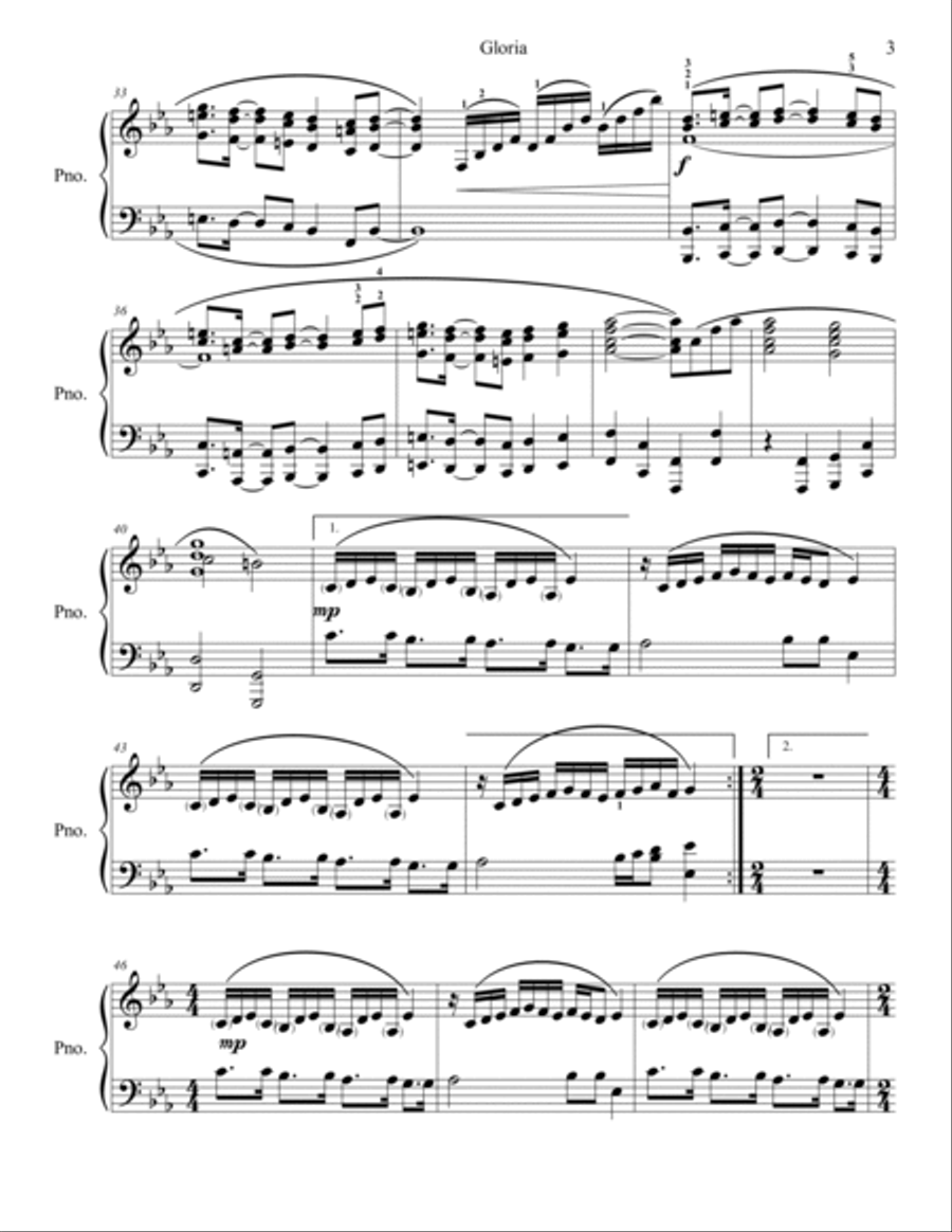 Gloria Piano Solo scores gallery preview page 4