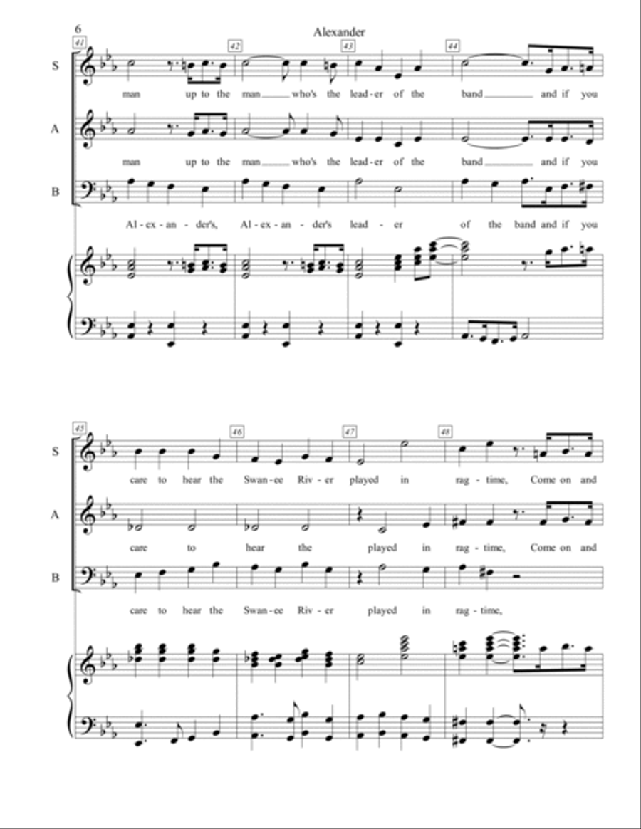 Alexander's Ragtime Band 3-Part scores gallery preview page 6
