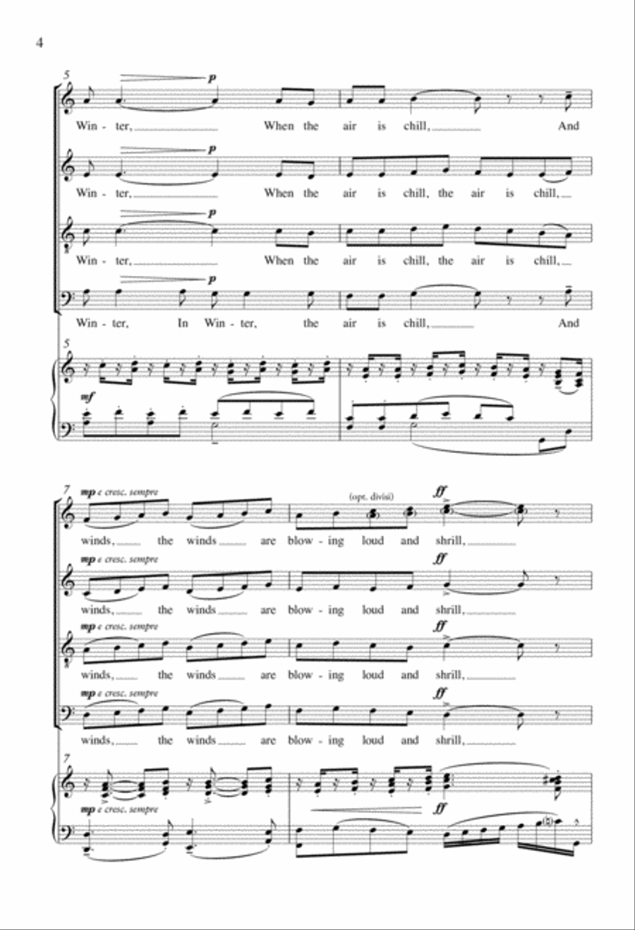 A Cat, A Bird, and Winter Fur 4-Part scores gallery preview page 2