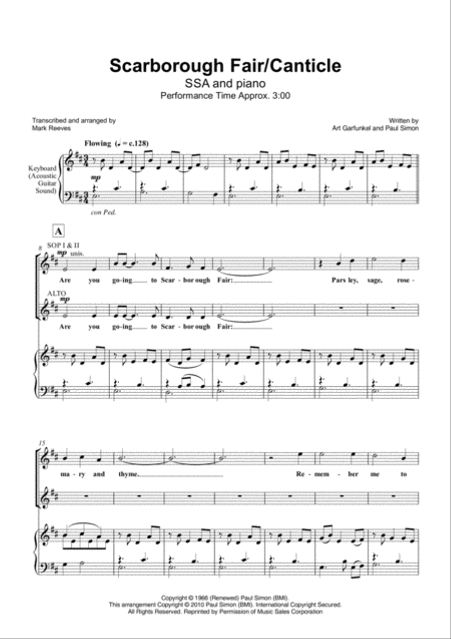 Scarborough Fair/canticle SSA scores gallery preview page 2