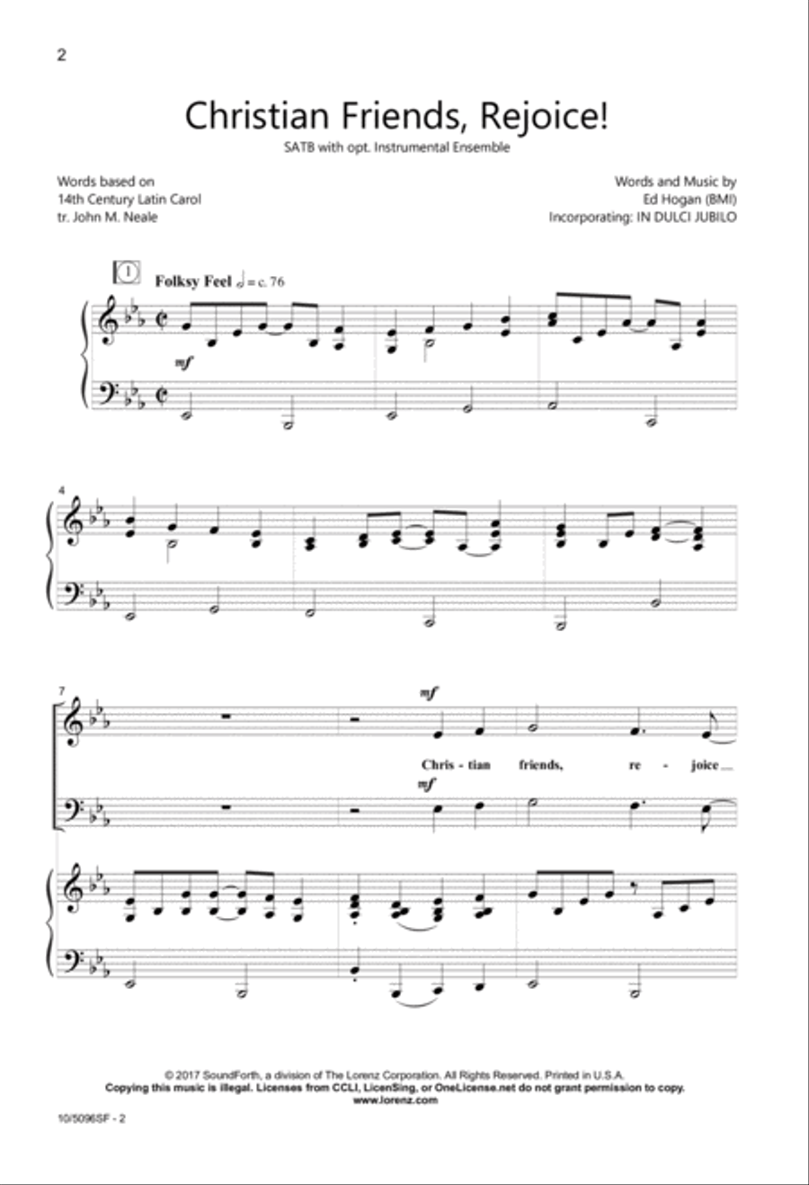 Christian Friends, Rejoice! 4-Part scores gallery preview page 2