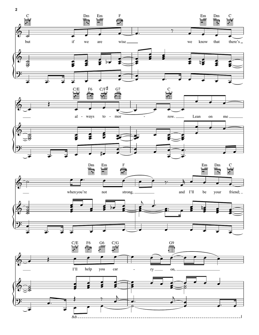 Lean On Me Acoustic Guitar scores gallery preview page 2