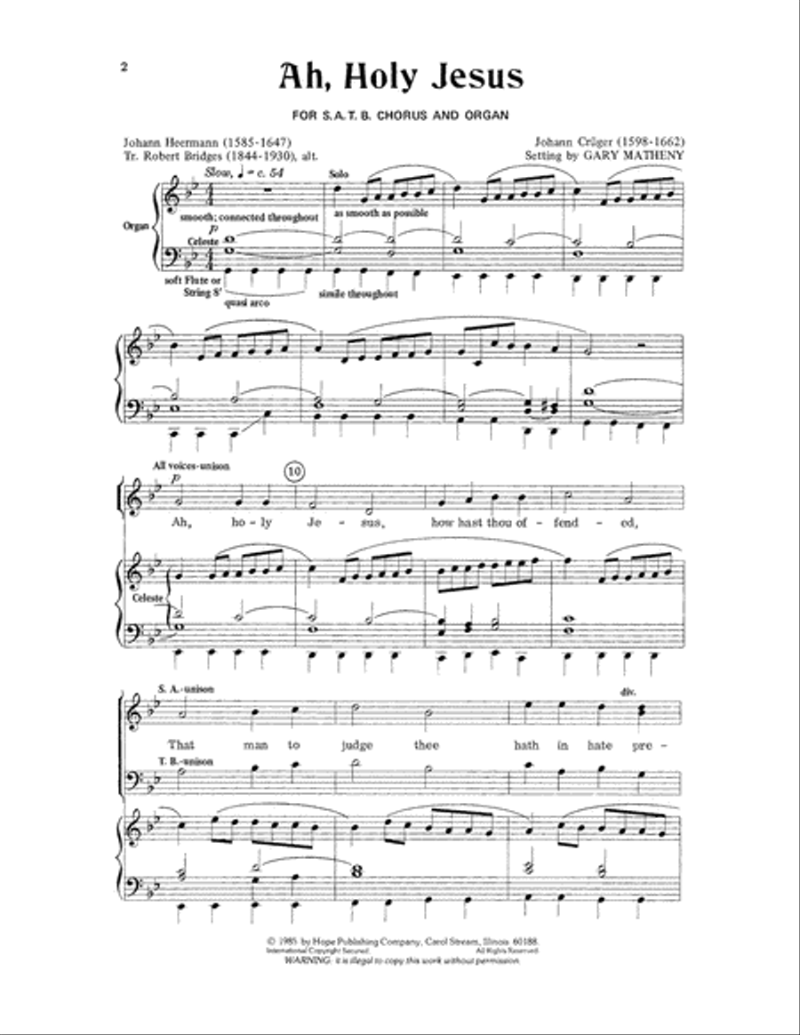 Ah, Holy Jesus 4-Part scores gallery preview page 2