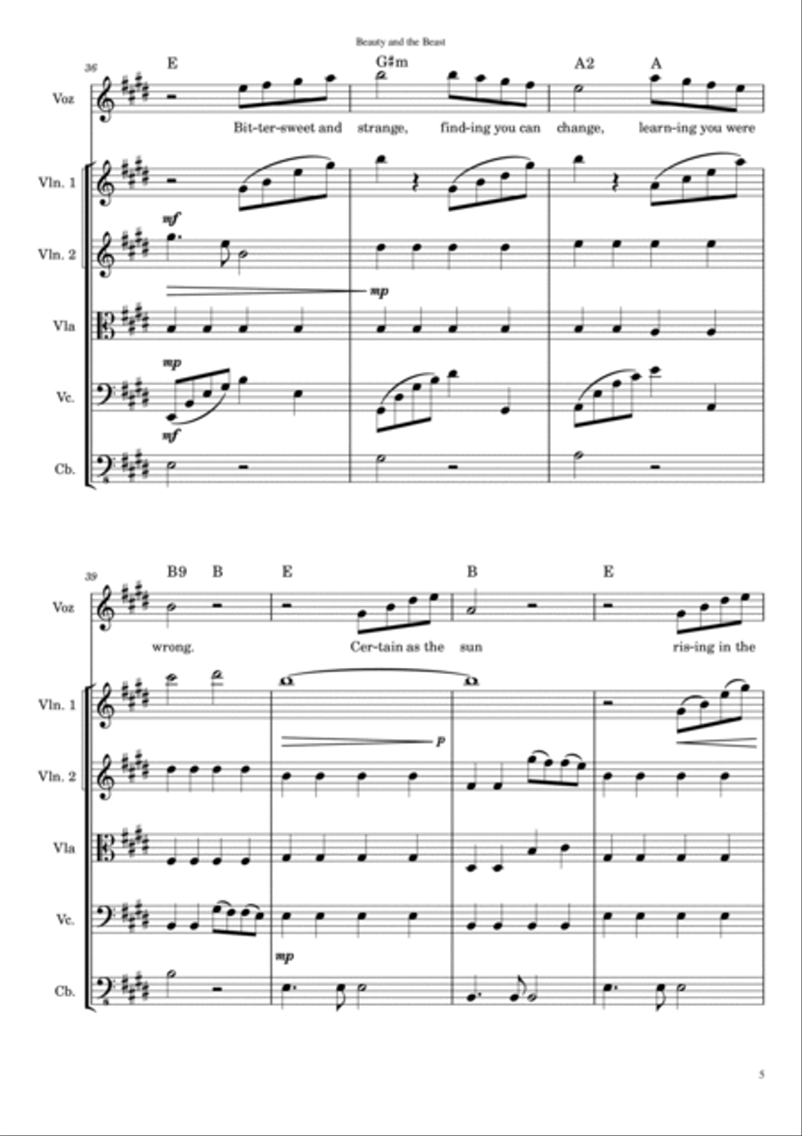 Beauty And The Beast Small Ensemble scores gallery preview page 6