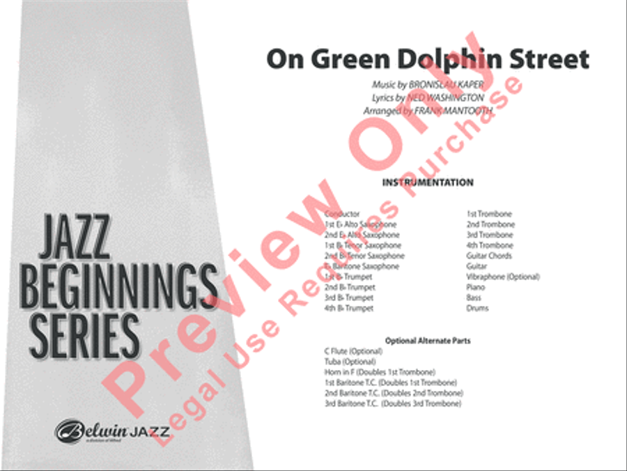 On Green Dolphin Street Jazz Ensemble scores gallery preview page 2
