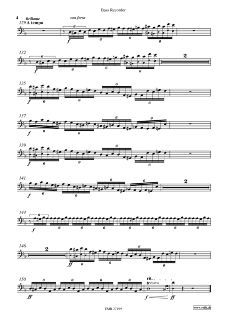 Elegie Bass Recorder scores gallery preview page 5