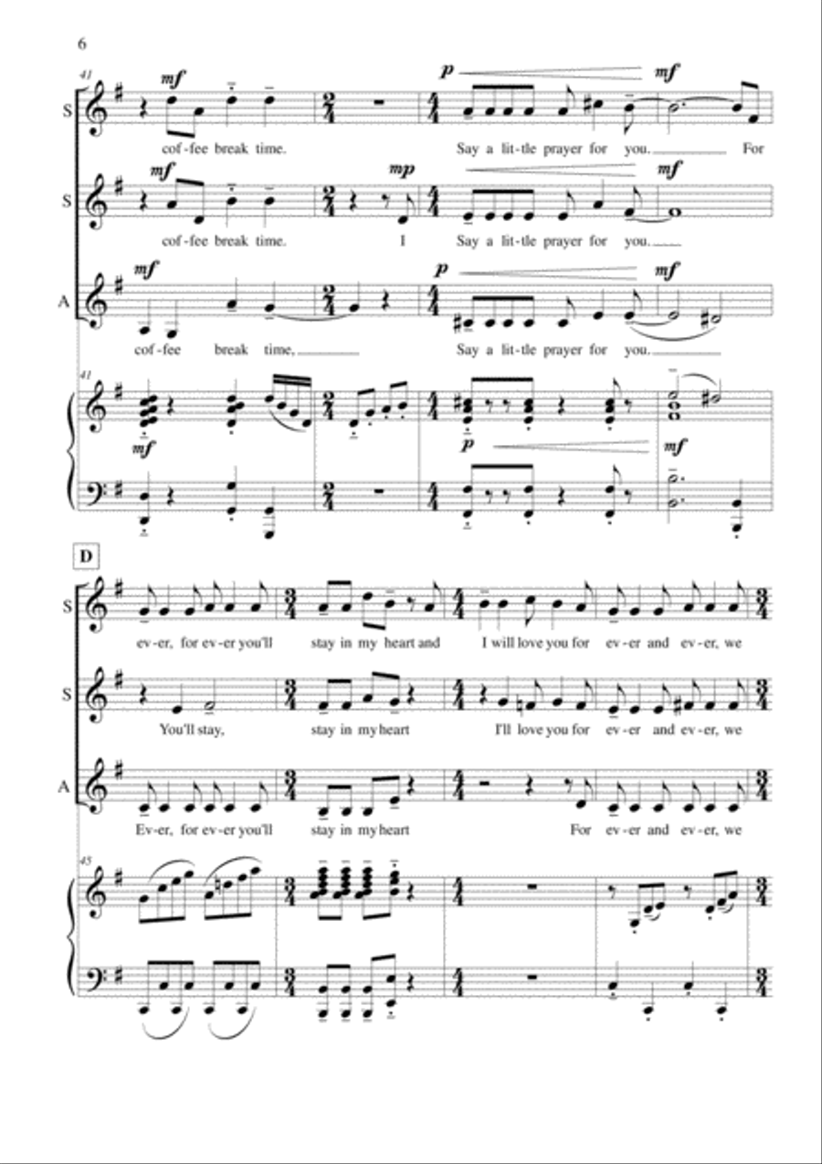 I Say A Little Prayer I Say A Little Prayer SSA scores gallery preview page 6