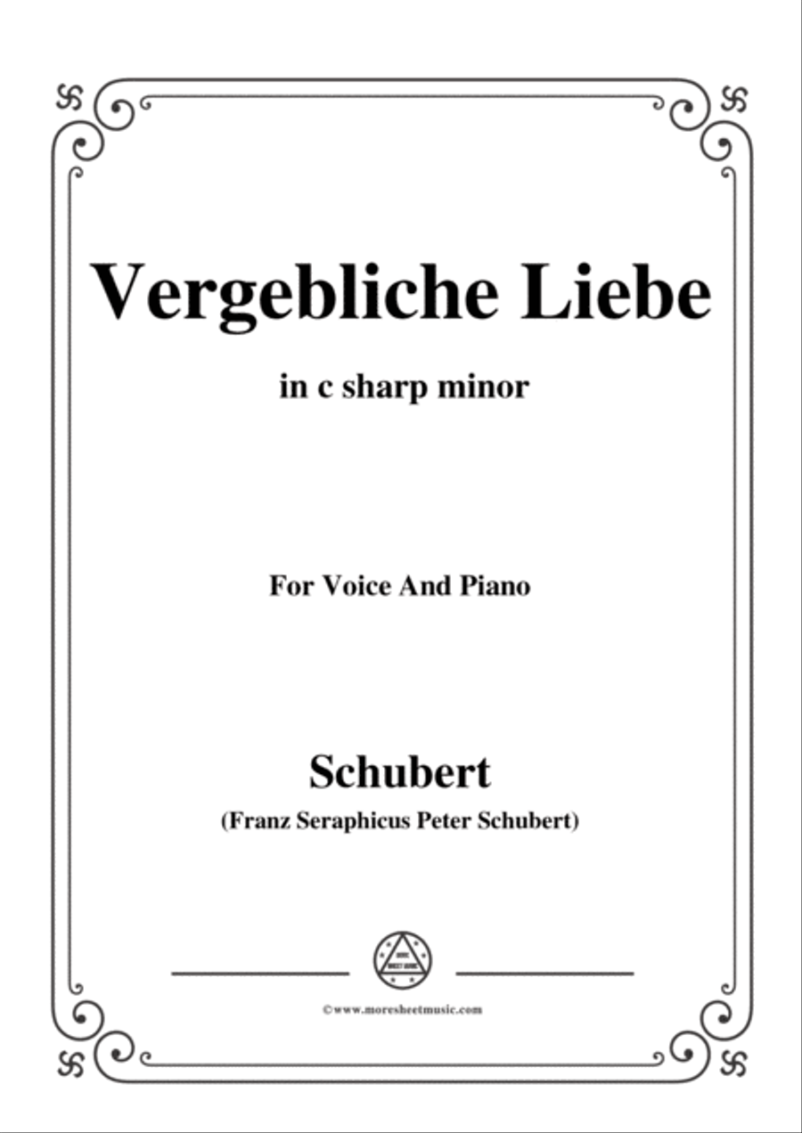 Schubert-Vergebliche Liebe,Op.173 No.3,in c sharp minor,for Voice&Piano Voice scores gallery preview page 1