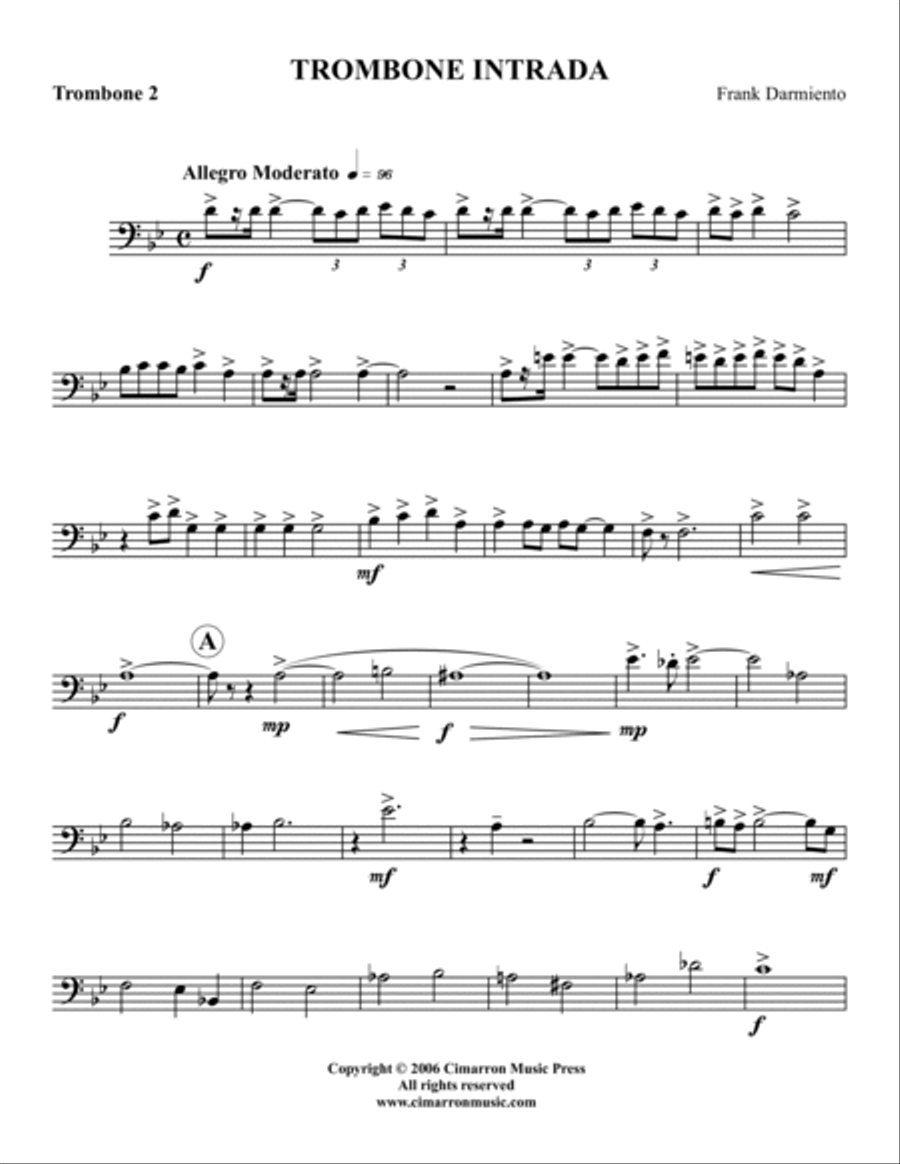 Trombone Intrada Trombone Quartet scores gallery preview page 6