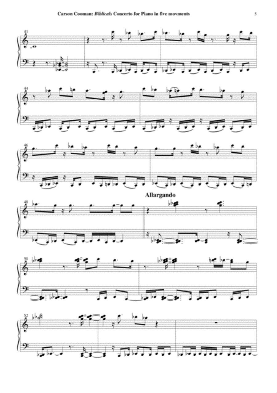 Carson Cooman: Biblicals: Concerto for Solo Piano Piano Solo scores gallery preview page 5
