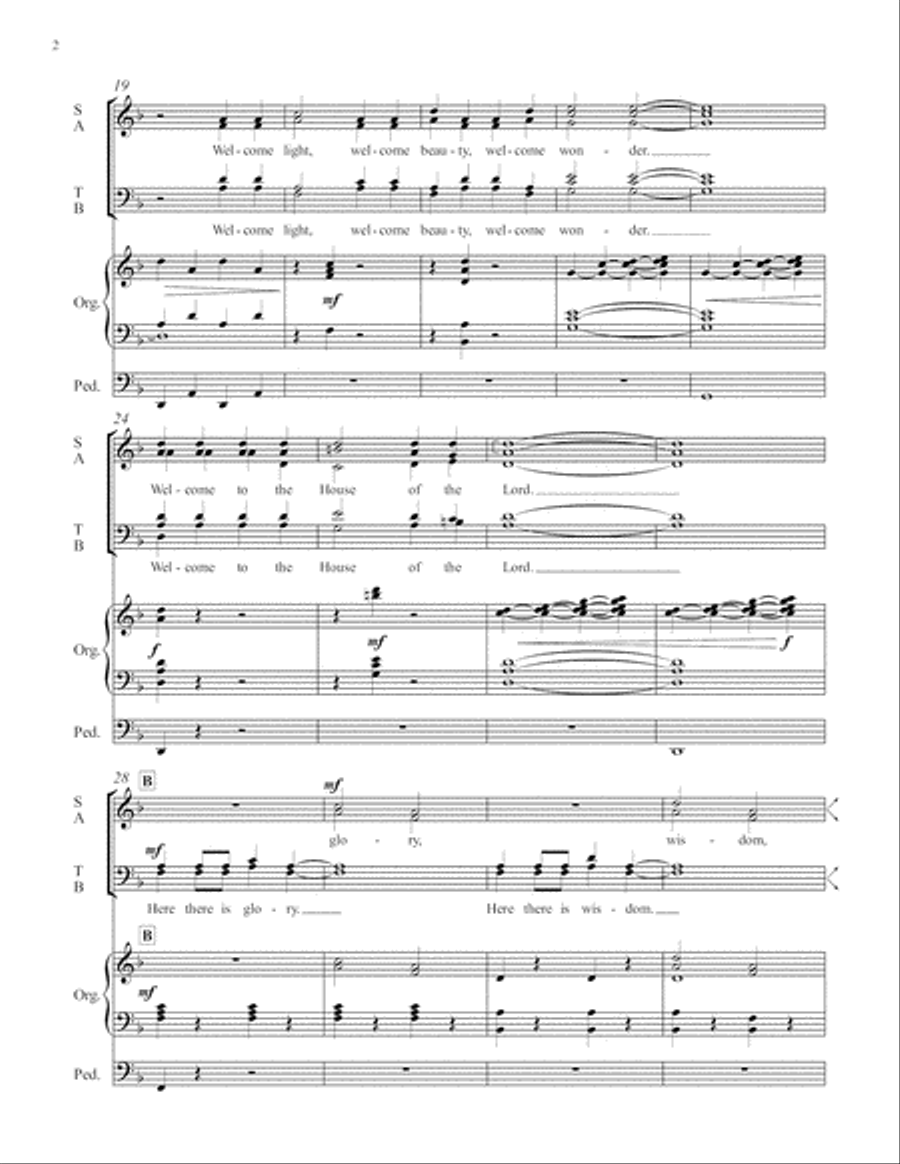 A Sacred Place: 1. Welcome to the House of the Lord 4-Part scores gallery preview page 3