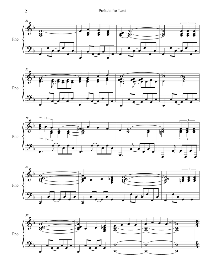 Prelude for Lent Piano Solo scores gallery preview page 3