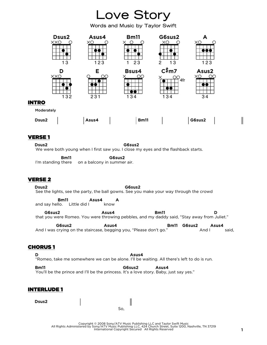Love Story Acoustic Guitar scores gallery preview page 1