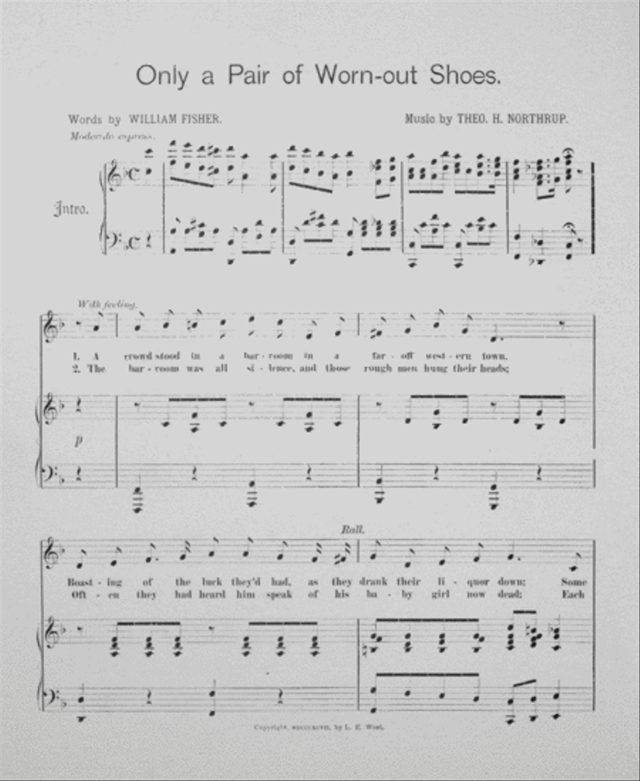 Only a Pair of Worn-Out Shoes. A Song of the Klondike Gold Fields Voice scores gallery preview page 2