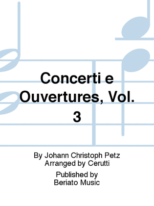Book cover for Concerti e Ouvertures, Vol. 3