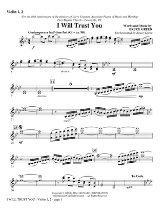 I Will Trust You - Violin 1, 2