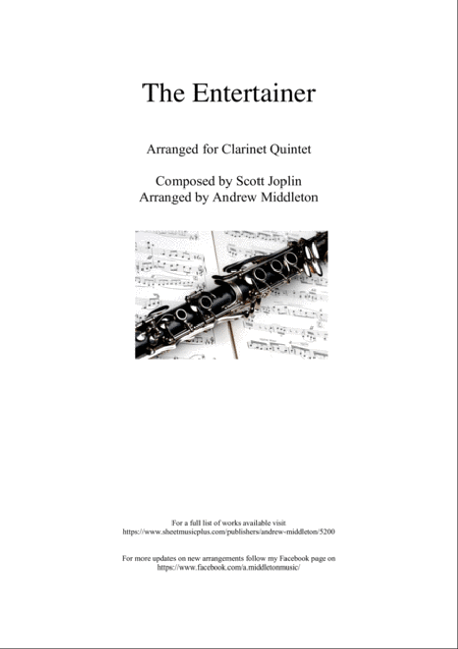 The Entertainer arranged for Clarinet Quintet Clarinet Quintet scores gallery preview page 1