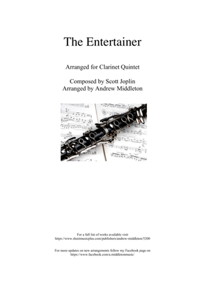 Book cover for The Entertainer arranged for Clarinet Quintet