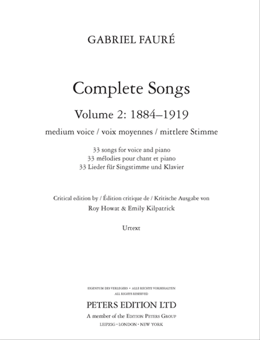 Complete Songs (Medium Voice) Medium Voice scores gallery preview page 2