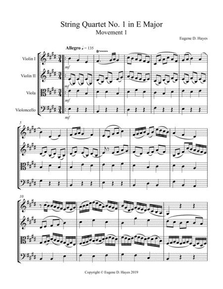 String Quartet No. 1 in E Major image number null