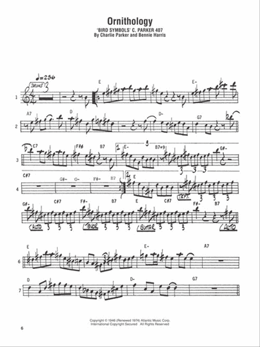 Charlie Parker Omnibook – Volume 1 – Transcribed Exactly from His Recorded Solos E-Flat Instrument scores gallery preview page 7
