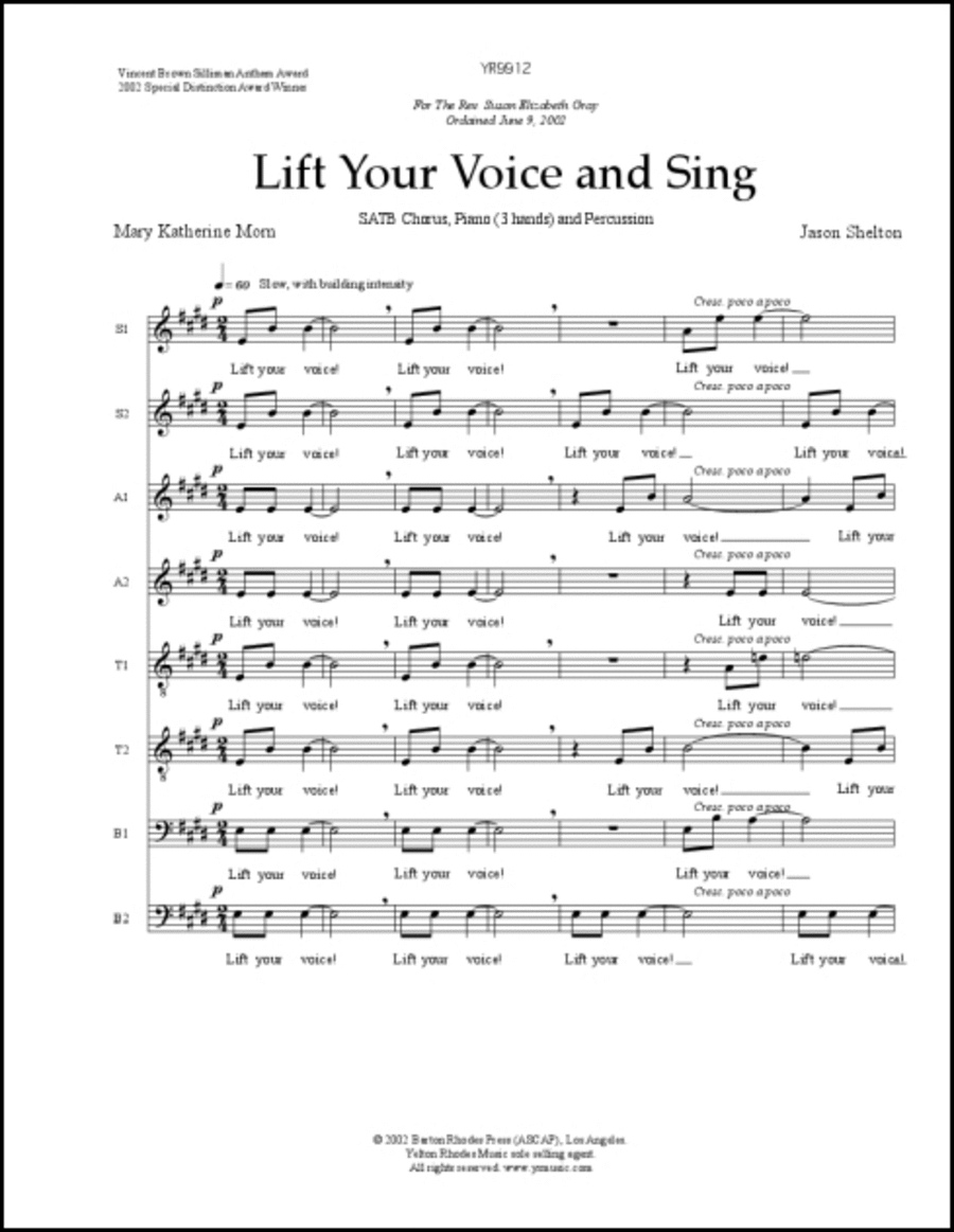Lift Your Voice and Sing SSAATTBB scores gallery preview page 1