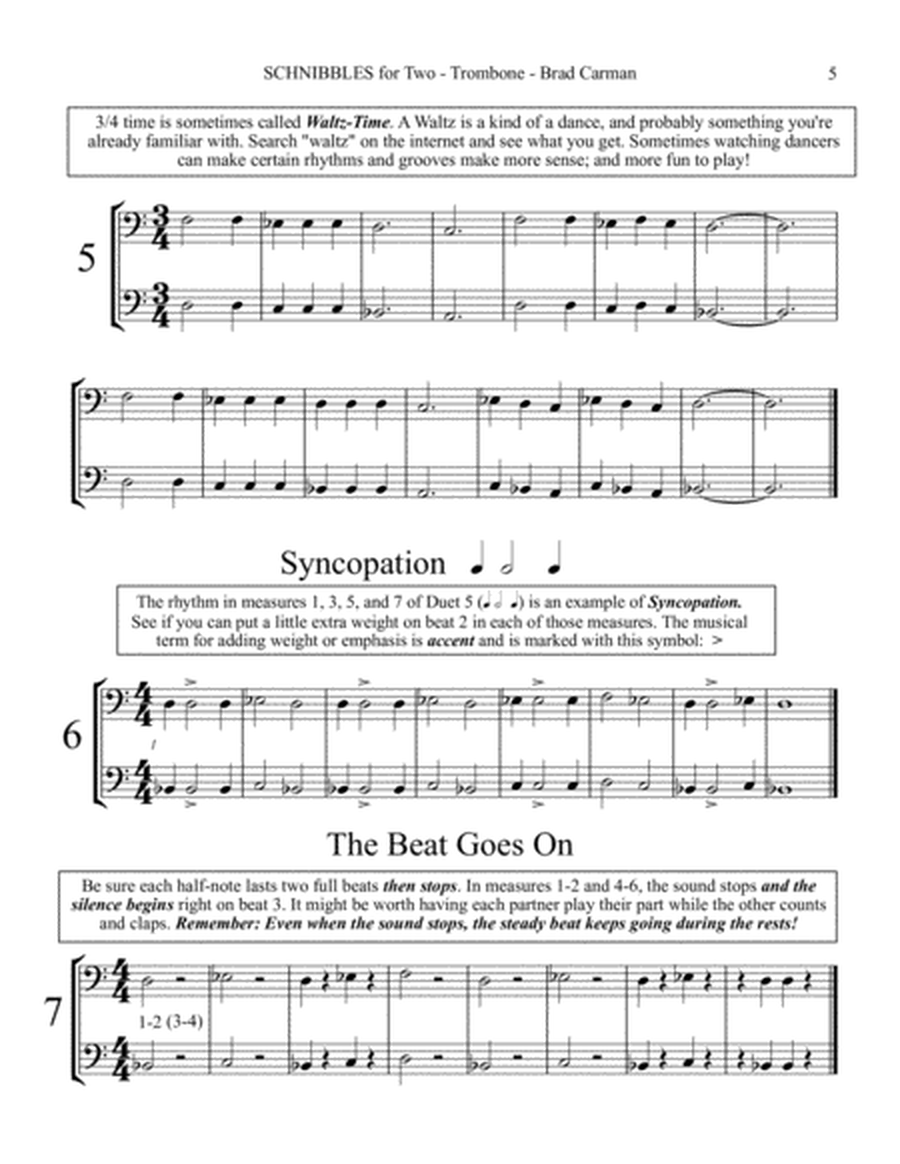 SCHNIBBLES for Two: 101 Easy Practice Duets for Band: TROMBONE