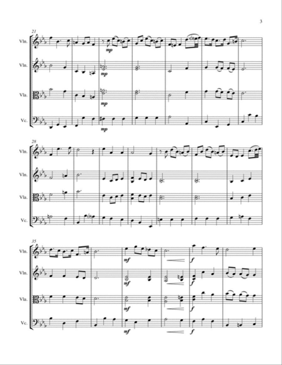 BIST DU BEI MIR String Trio, Intermediate Level for 2 violins and cello or violin, viola and cello String Trio scores gallery preview page 5