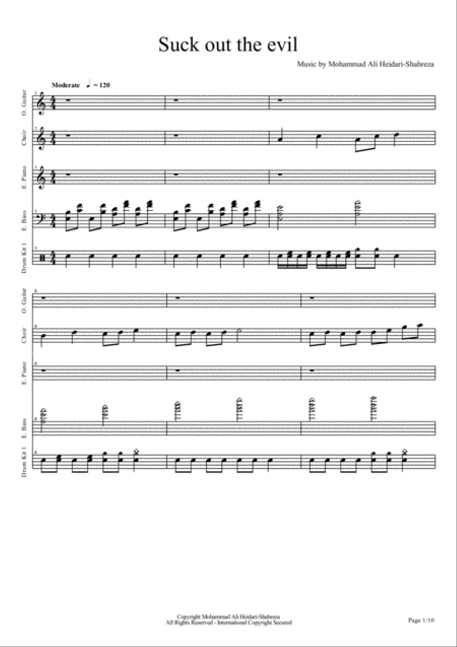 Suck out the Evil Concert Band scores gallery preview page 1