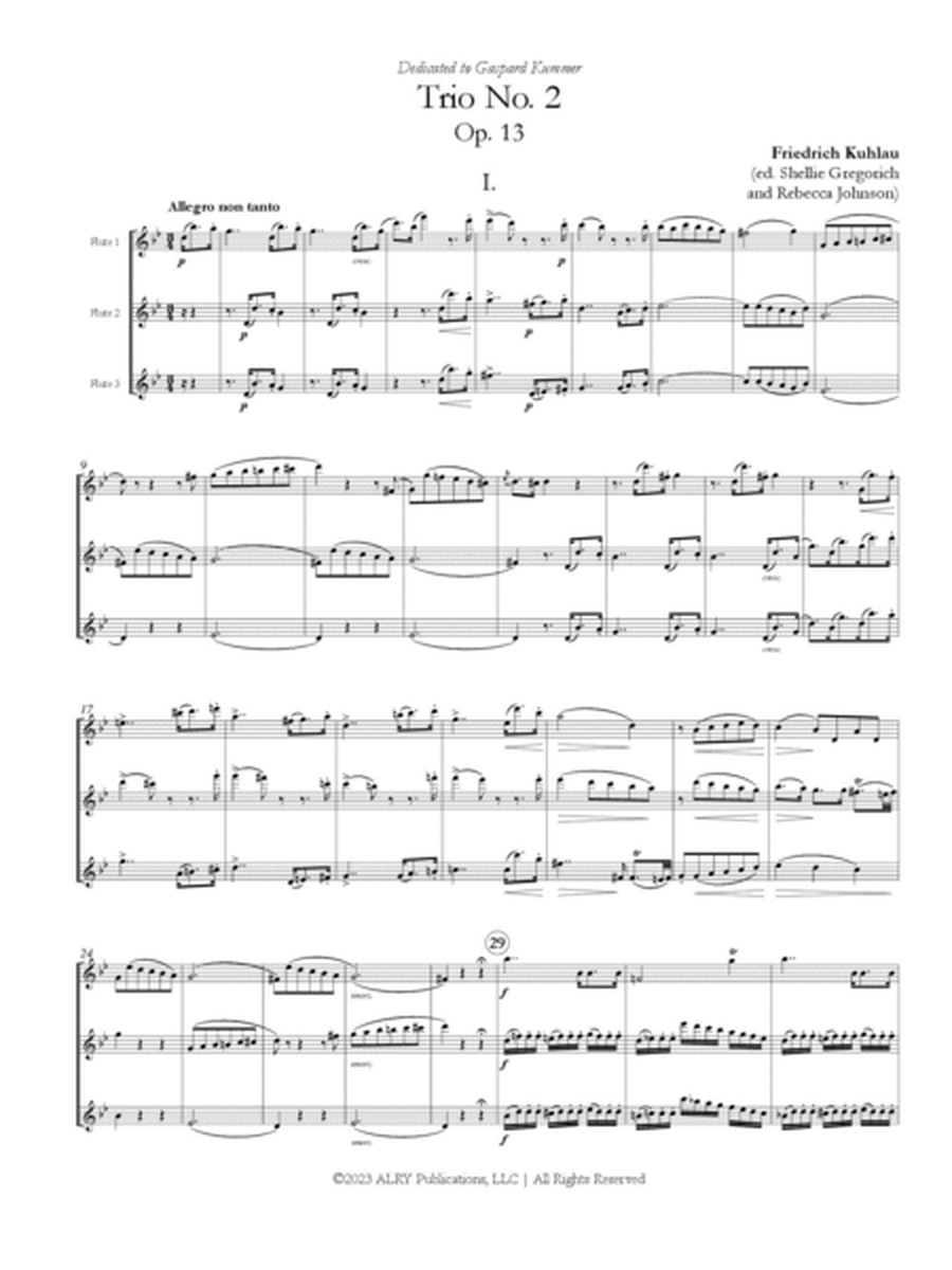 Trio No. 2, Op. 13 for Three Flutes